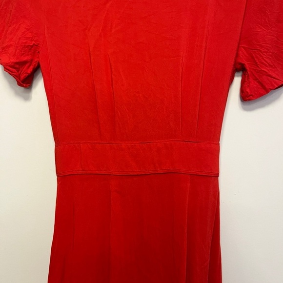 & Other Stories Red Midi Wrap Dress Sz 4 - Picture 7 of 12